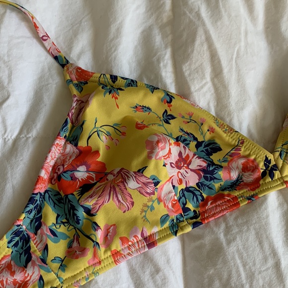 Yellow Floral Bikini Top - Picture 2 of 6